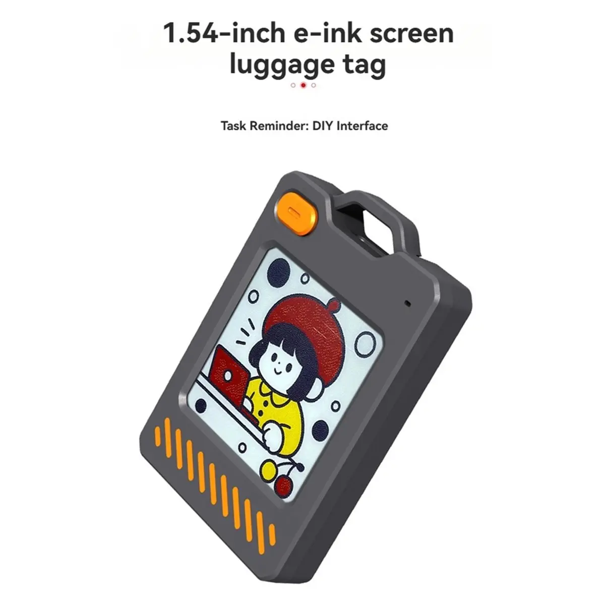 PhotoTag Smart Air Tracker Tags with E Ink Screen Finder for Android & IOS, Bluetooth Locator for Luggage, Keys, Wallet