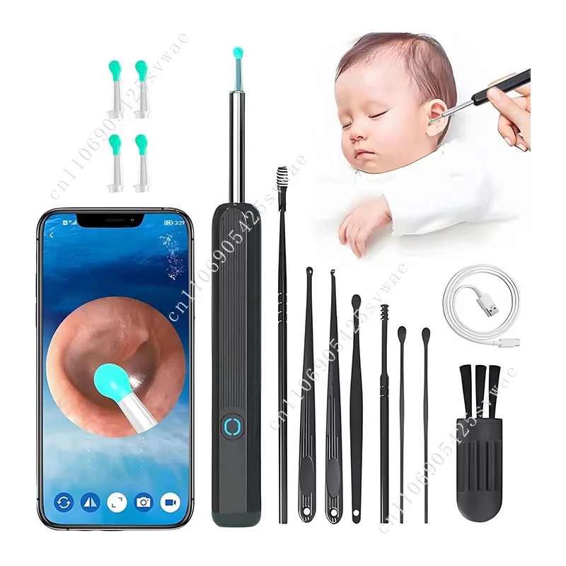 

Smart Cleaning Tool Ear Wax Removal Tool Camera with 1296P HD Camera and 6 LED Lights Waterproof Smart Ear Cleaner Kit