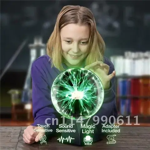 

Magic Plasma Ball Light Novelty Voice Control LED Night Light 6/8 Inch Plasma Ball Touch Lamp Kids Christmas Gift Decor Lighting