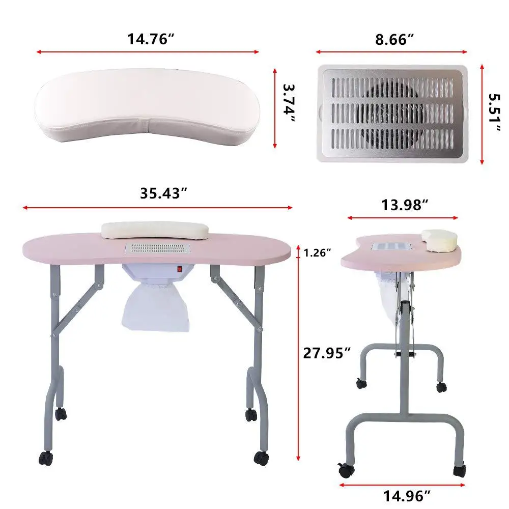 Nail art table Multifunctional folding table with vacuum cleaner Modern simple light luxury manicure workbench New