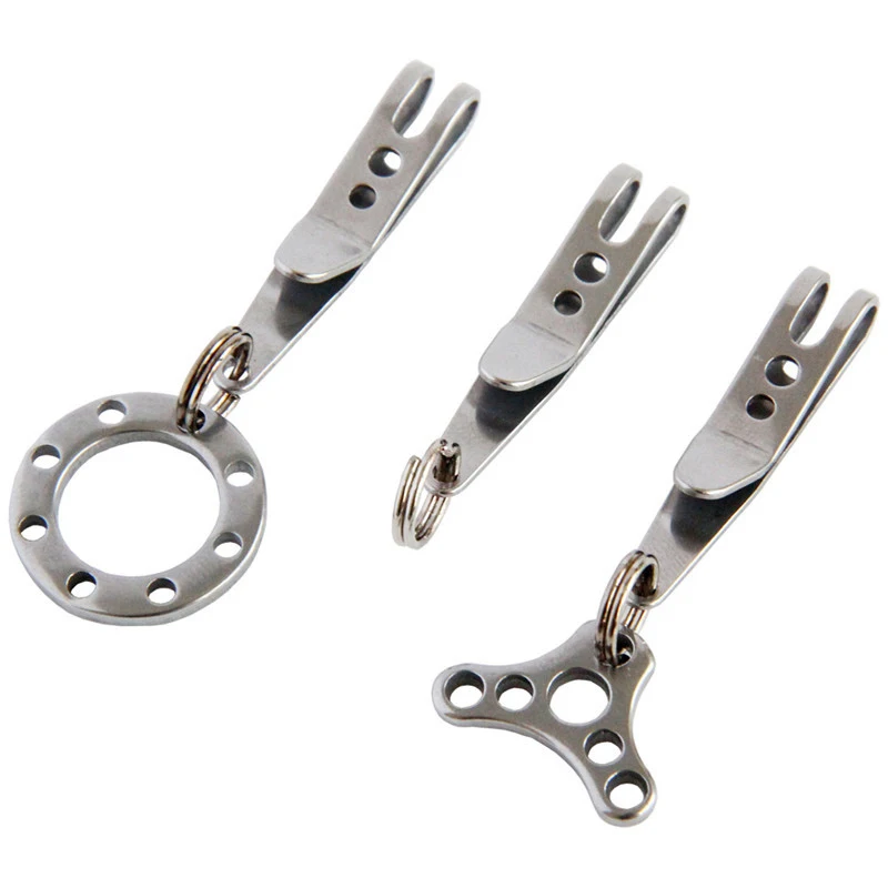 1pcs Stainless Steel Bag Waist Belt Hanging Clip Mini Silver Pocket Clips Carabiner Metal Key Buckles Holder Outdoor Tool