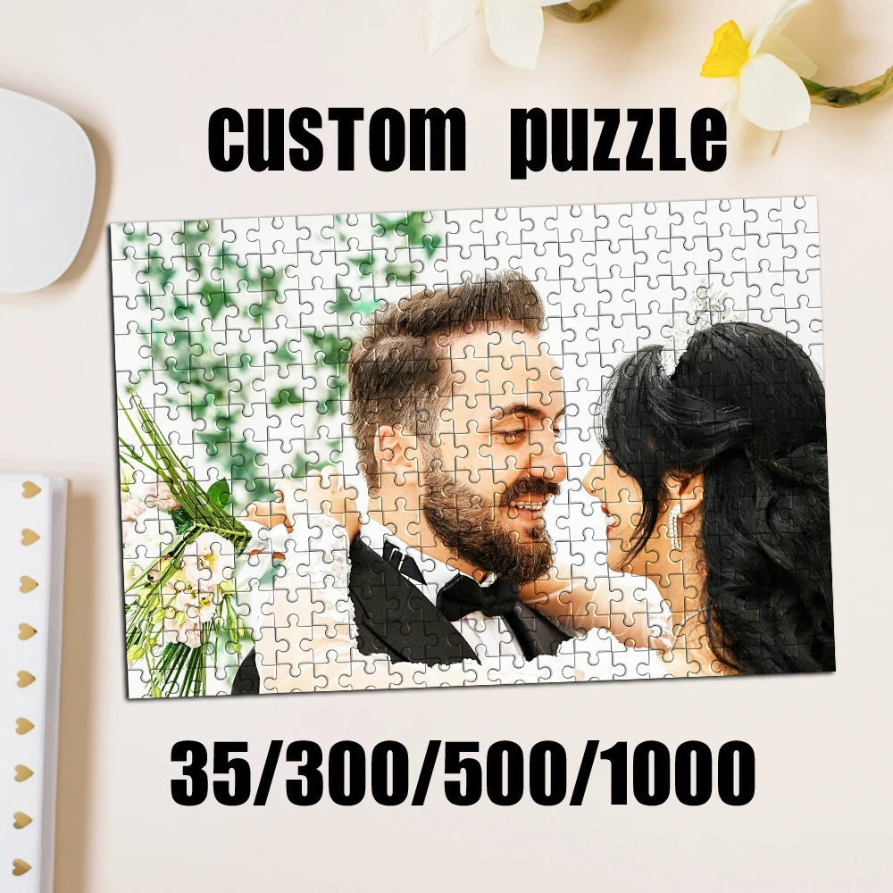 35/300/500pcs  marriage Custom Poster Personalised Decompression Puzzles Personalized Picture For Baby Toy Children Gift