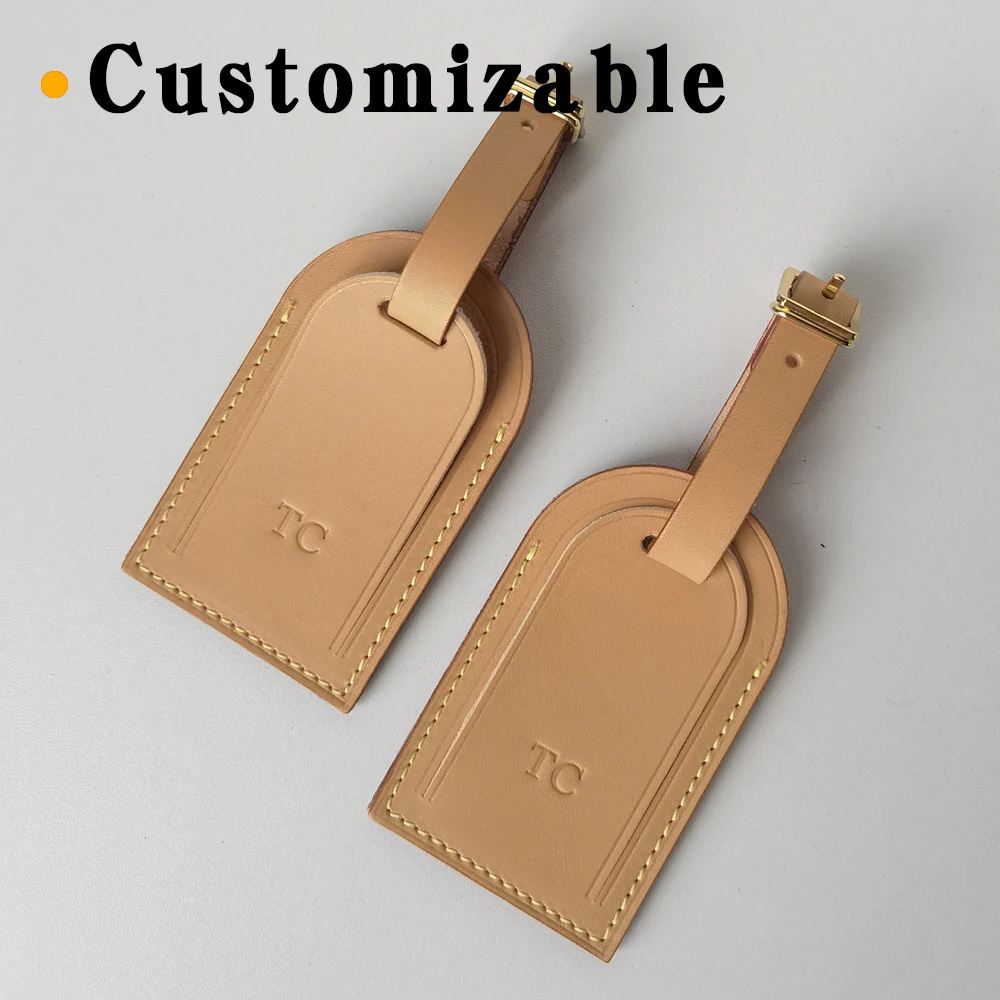 Personalisierte Maßgefertigte Erste-Buchstaben-Gepäckanhänger Bordkartenhalter Reisekartenhalter Farbwechselnder Leder-Trolley-Koffer Lederkartenhalter – Detail 4