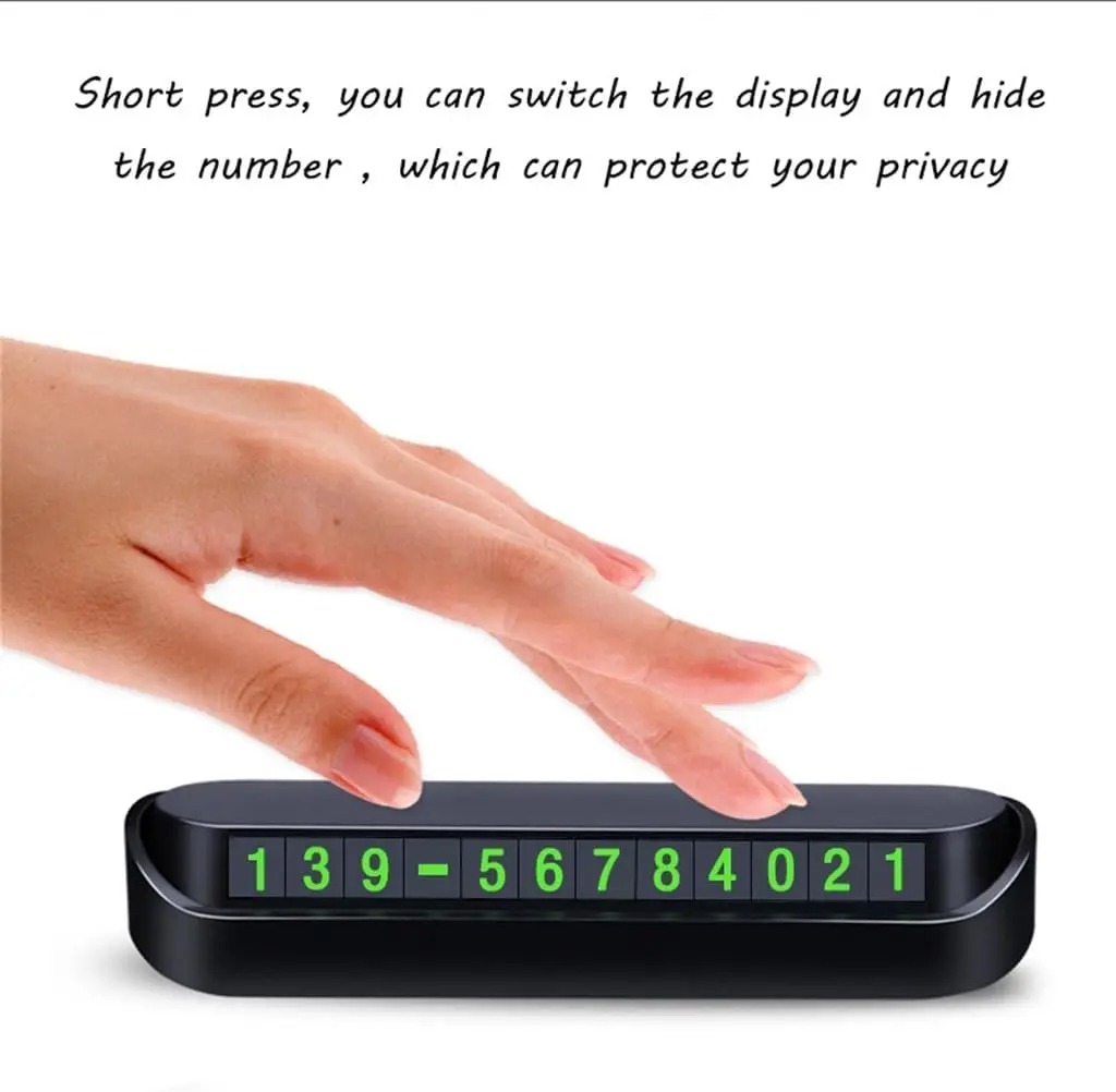Car Accessories Mini Portable Telephone Number Plate With Switch Phone Number Business Card Temporary Parking Card Plate Summer - view 4
