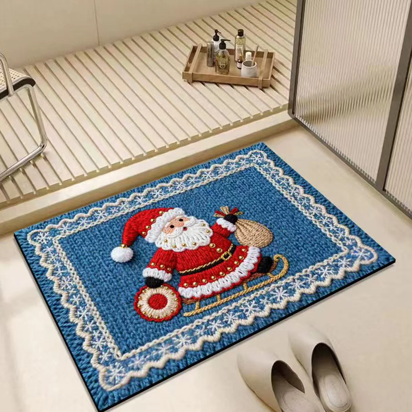 Kitchen Floor Mat Modern Geometric Abstract Carpet Super Absorbent Drainage Rug Non Slip Golden Lines Entry Runner