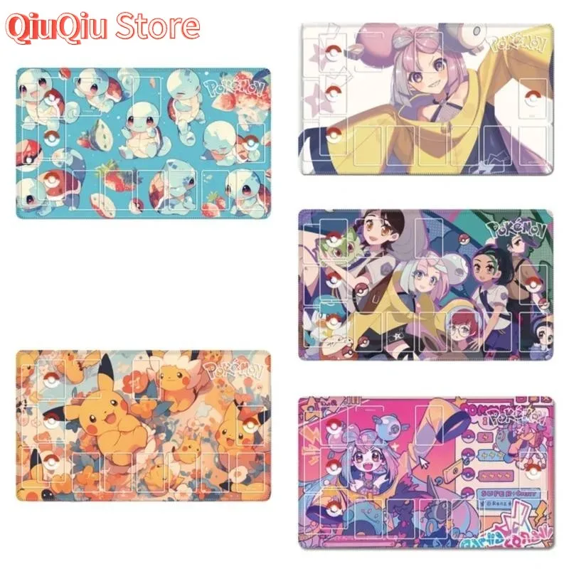 

60x35x0.2cm Anime Pokemon GAME PTCG Dedicated Card Play Mat Battle Against Iono Pikachu Squirtle Bulbasaur Charizard Gifts Toys