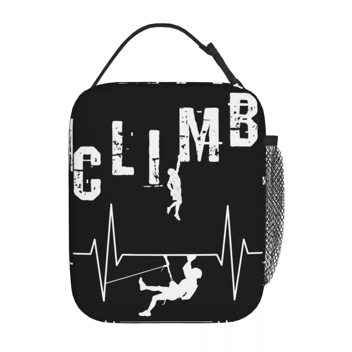 Rock Climbing Heartbeat Thermal Insulated Lunch Bag for School Rock Climbers Portable Lunch Container Thermal Cooler Lunch Box