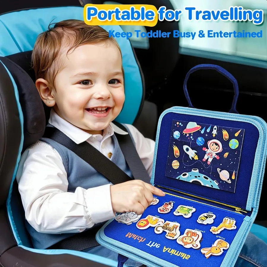 Jouets de planche occupés Montori pour tout-petits pour garçons de 1 an, cadeaux éducatifs d'apprentissage préscolaire, jouets de voyage pour tout-petits de 13 ans d'un an O