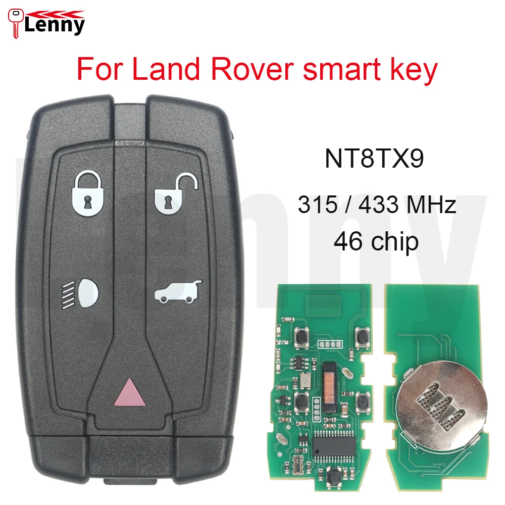 Lenny NT8TX9 315/433MHz 46chip Cuttable Blade Car Smart Remote Key For Land Rover Ranger Rover Sport LR2 Freelander 2 3
