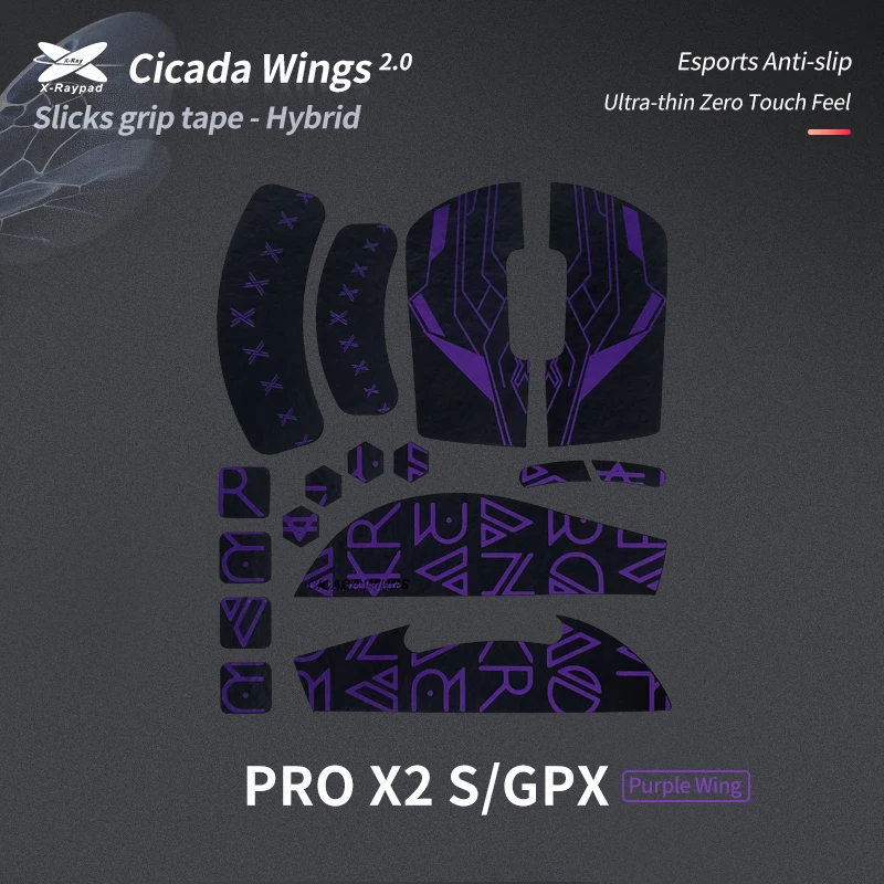 Taśma antypoślizgowa X-Raypad Cicada Wings V2 Slicks Grip Tape do G Pro X Superlight / Superlight2 / X2 SUPERSTRIKE - Bardziej trwała — zdjęcie produktu 2