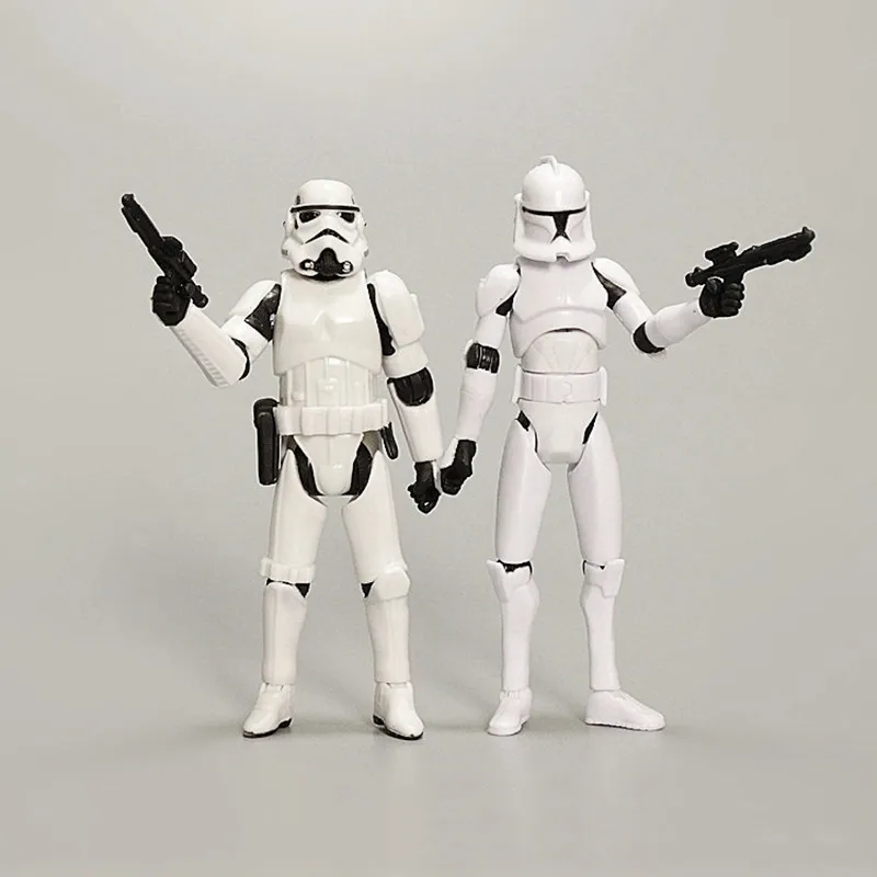 10cm Star Wars Anime Black Knight White Soldier Human cloning Movable Action Figure Collectible Handmade Model Toy Figures gifts