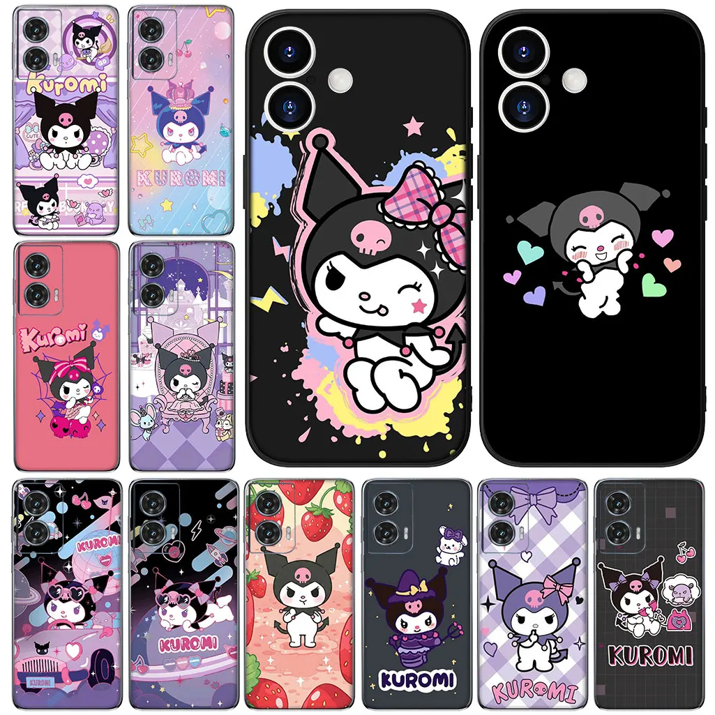 Мягкий чехол для Apple iPhone 16 15 14 11 Pro Max SE2 SE3 7 8 Plus SE 2022 16+ 15+ Cartoon Kuromi Lovely Cover Phone Case
