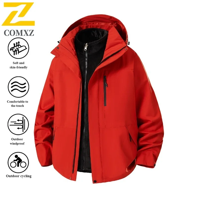 

EiAO Jacket 3-in-1 Couple's Waterproof Windproof Multifunctional Detachable Fleece Outdoor Coat for Hiking Camping Fishing