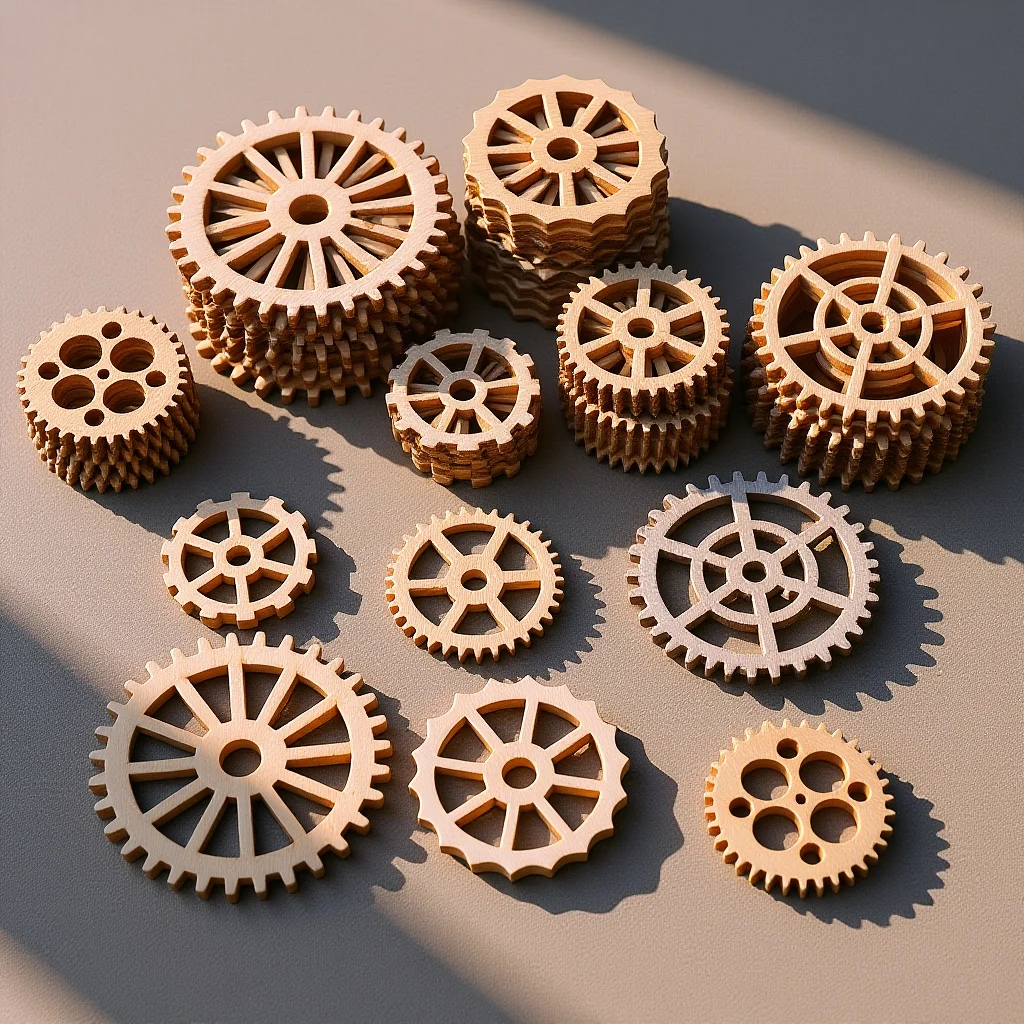 

50Pcs Wood Gear Pendant Wooden Slices Creative Hanging Gear Decorative DIY Christmas Holiday Wedding Props Wooden Slices