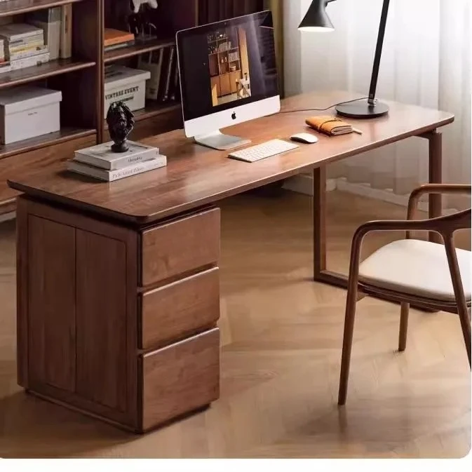 

Североамериканский стол из черного ореха с выдвижными ящиками, новый китайский домашний стол из массива дерева