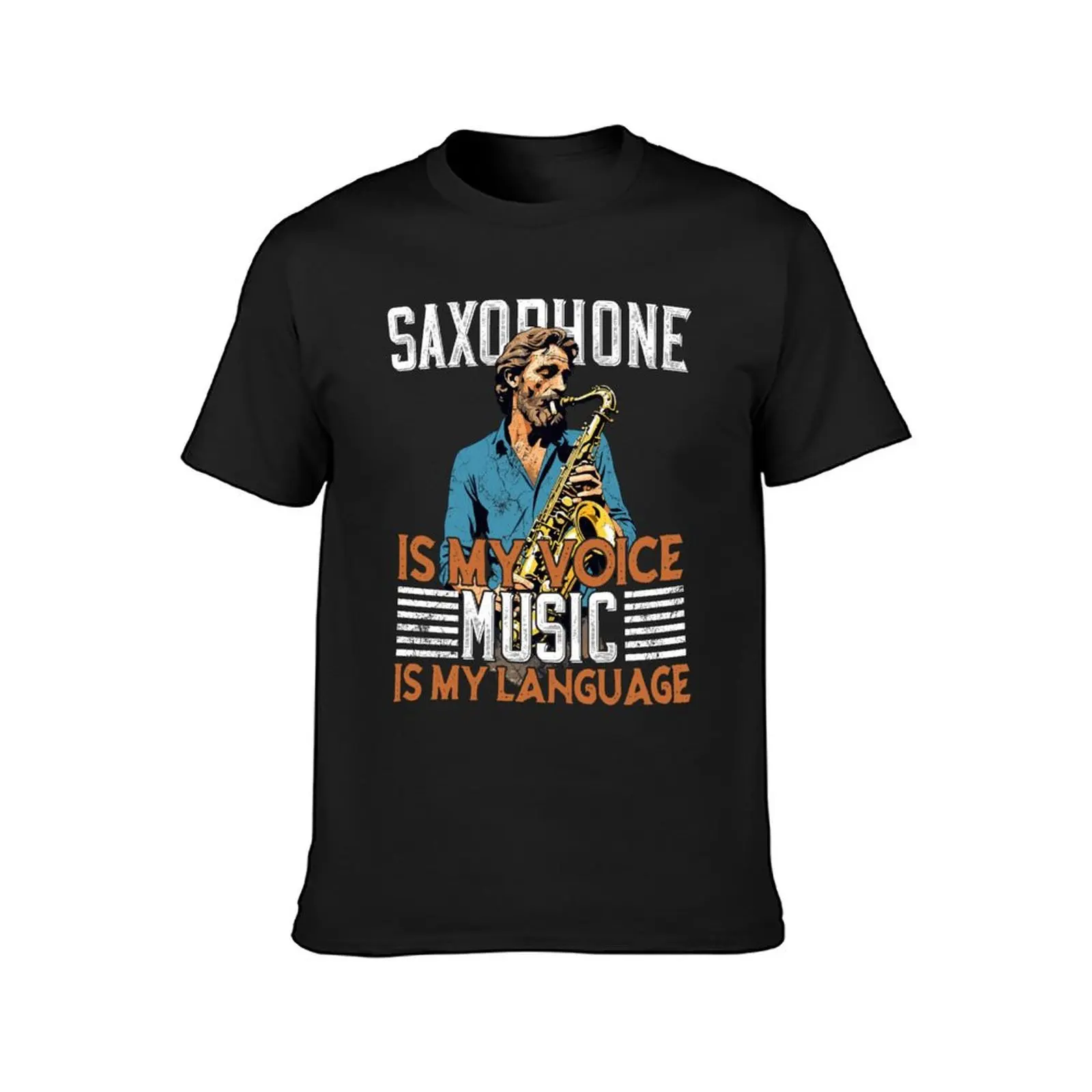 Funny Saxophone Design For Jazz Music Lovers T-Shirt Short sleeve tee vintage clothes cute tops mens workout shirts