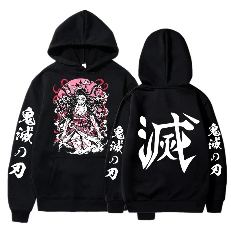 Japanese Anime Demon Slayer Hoodie Tanjirou Kamado Nezuko Rengoku Korean Style Hoodie Kimetsu No Yaiba Cartoon Streetwear