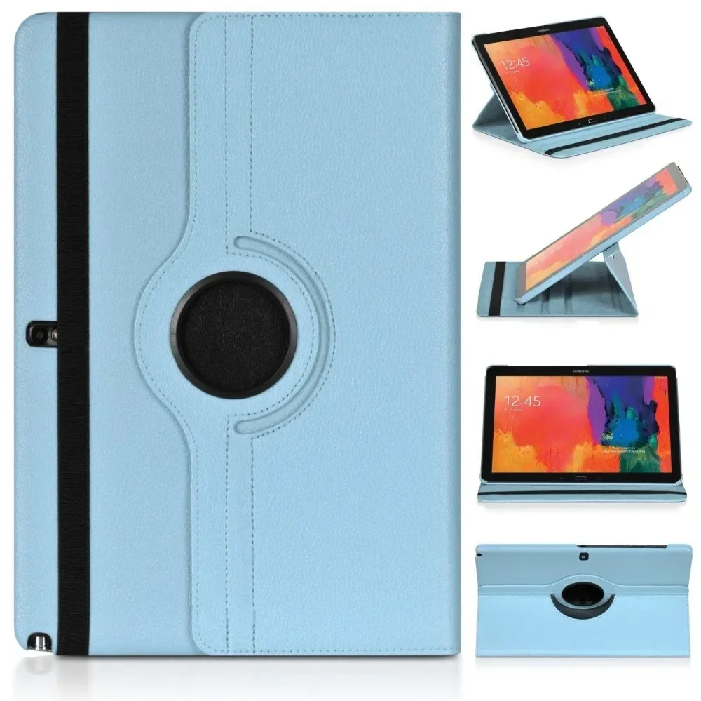 360 Degree Rotating Stand PU Leather Case Cover For Samsung Galaxy Tab Note Pro 12.2 P900 P901 P905 Tablet Case Tempered Glass