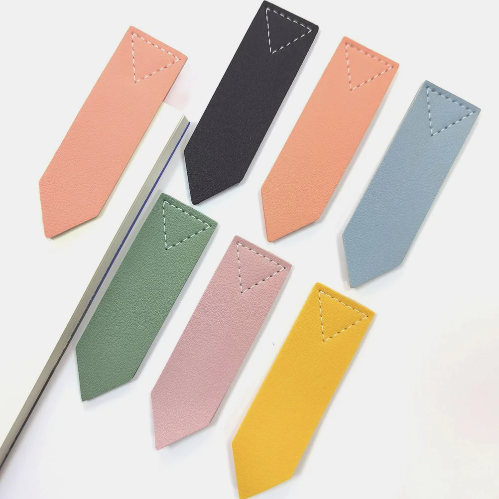 

6 Pcs Bookmarks Pu Simple for Reading Colored Page Marker Cute Style Decorative