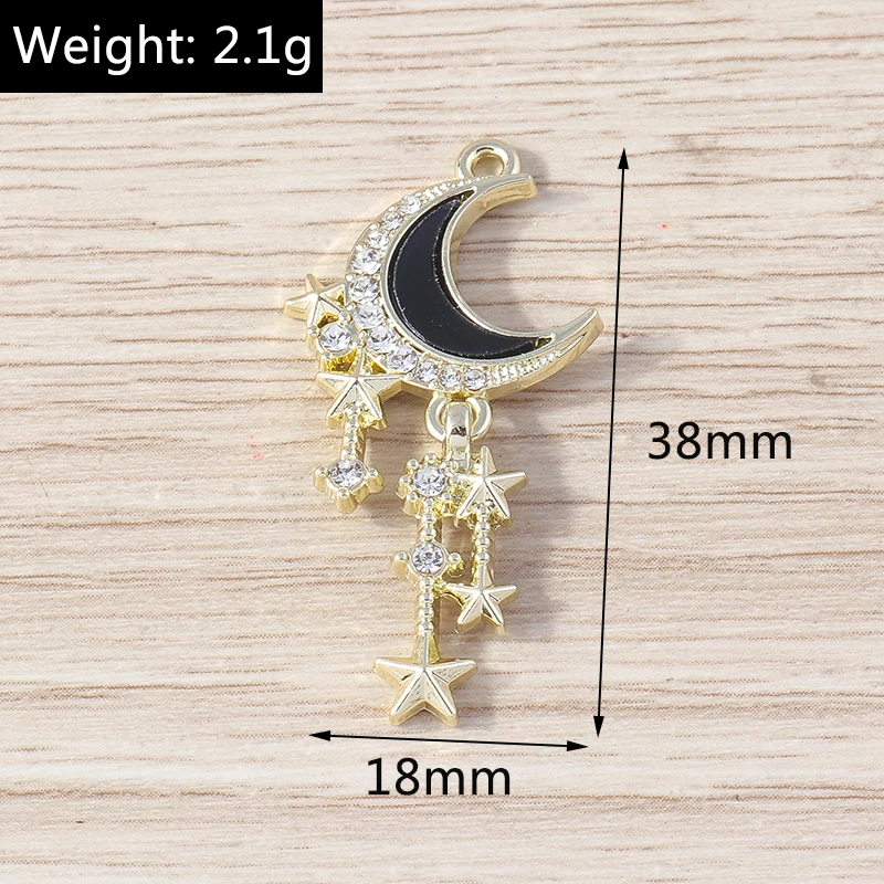 Tusember 4 Stück 12 x 22 mm brillante Kristall-Polaris-Stern-Anhänger für die Schmuckherstellung, DIY, handgefertigte Halskette, Ohrringe, Basteln – Detail 19