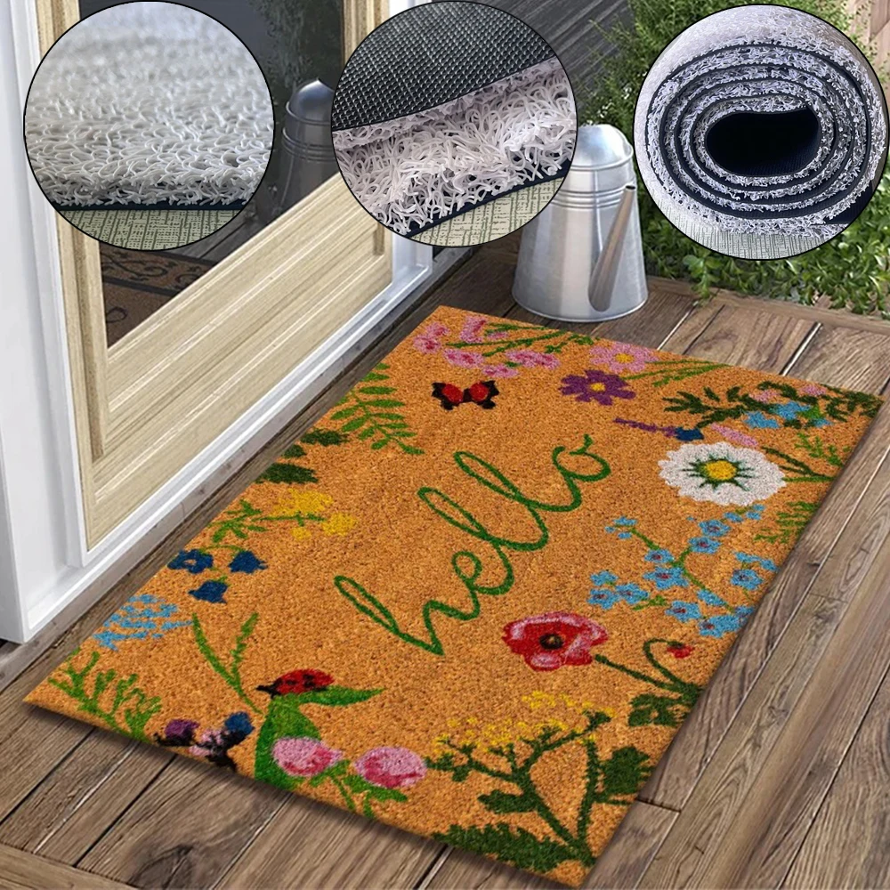 

Durable Welcome Doormat Outdoor Entrance Mat Thin Non-slip Floor Rug Mat Welcome Mat Machine Washable Tapis Entree De Maison