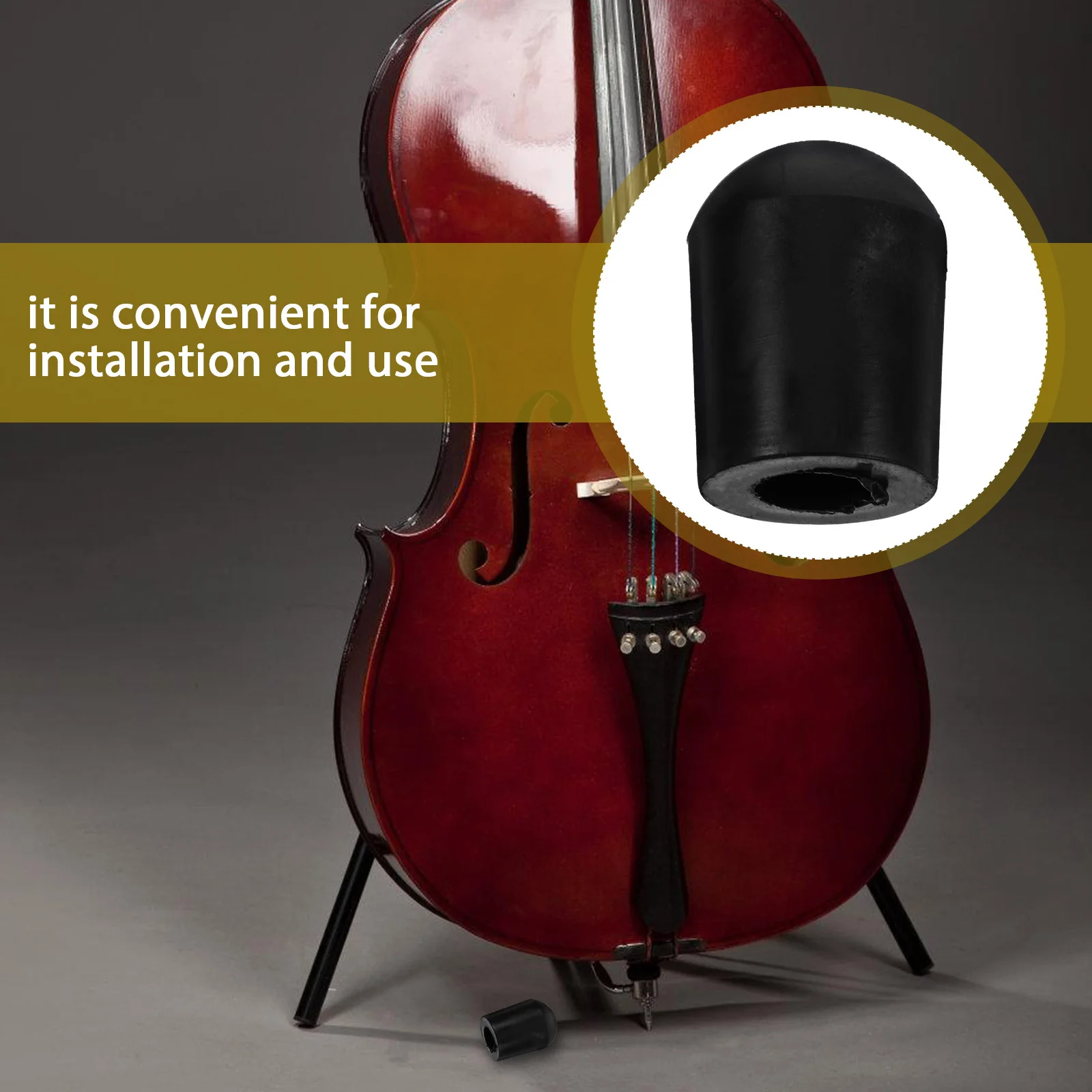 2pcs Low Bass Endpin Anti-Slip Pads Black Rubber Tips For Double Bass Cello Enhanced Stability Durable Shock-Absorbing Design - Image 6
