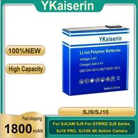 Sports Camera Battery SJ9 SJ10 1800Mah For Sjcam Strike Series, MAX, PRO, SJ10X 4K Action
