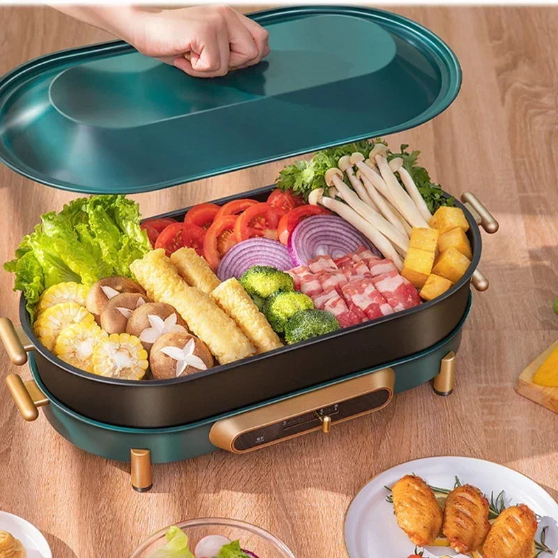 

220v Upgrade Electric Grill Household Smokeless Barbecue Grill Barbecue Skewer Barbecue Instant Hot Pot