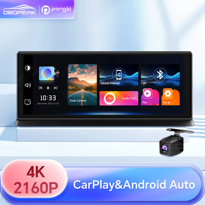 

11.3 Inch 4K 2160P Car DVR Wireless CarPlay & Android Auto 2 In 1 Car Dash Camera WiFi GPS Navigation FM AUX Dash Cam 24h Park