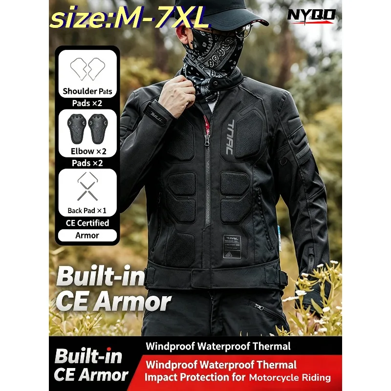 New Motorcycle Riding Suit Waterproof Windproof Belt Protective Gear Motorcycle Travel Anti-drop Locomotive Suit Four Seasons