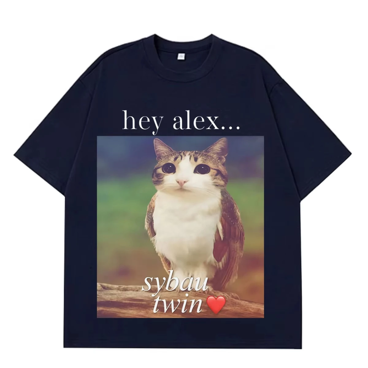 Hey Alex Funny Cat Meme T-shiWomen Aesthetic Trend T-shirts Short-sleeved Loose Streetwear High-quality T-shirts