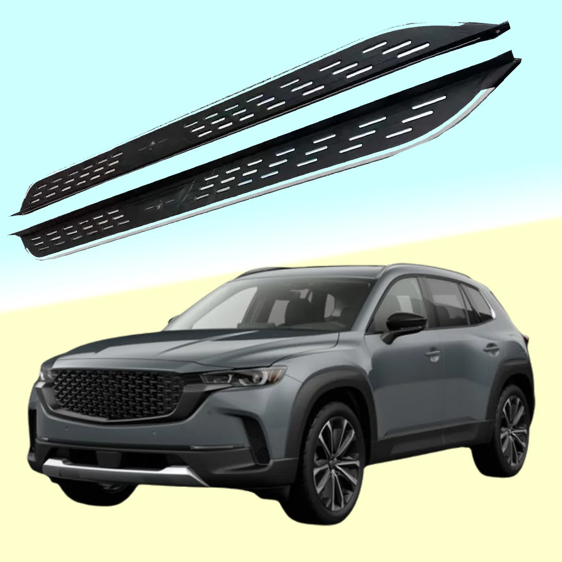 2PCS Side Step fits for Mazda CX-50 2022 2023 2024 Running Board Nerf Bars Stairs Aluminium Pedal