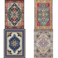 Luxury American Carpets Living Room Decoration Boho Bedside Bedroom Area Rug Non-Slip Mat Washable Lounge Rugs