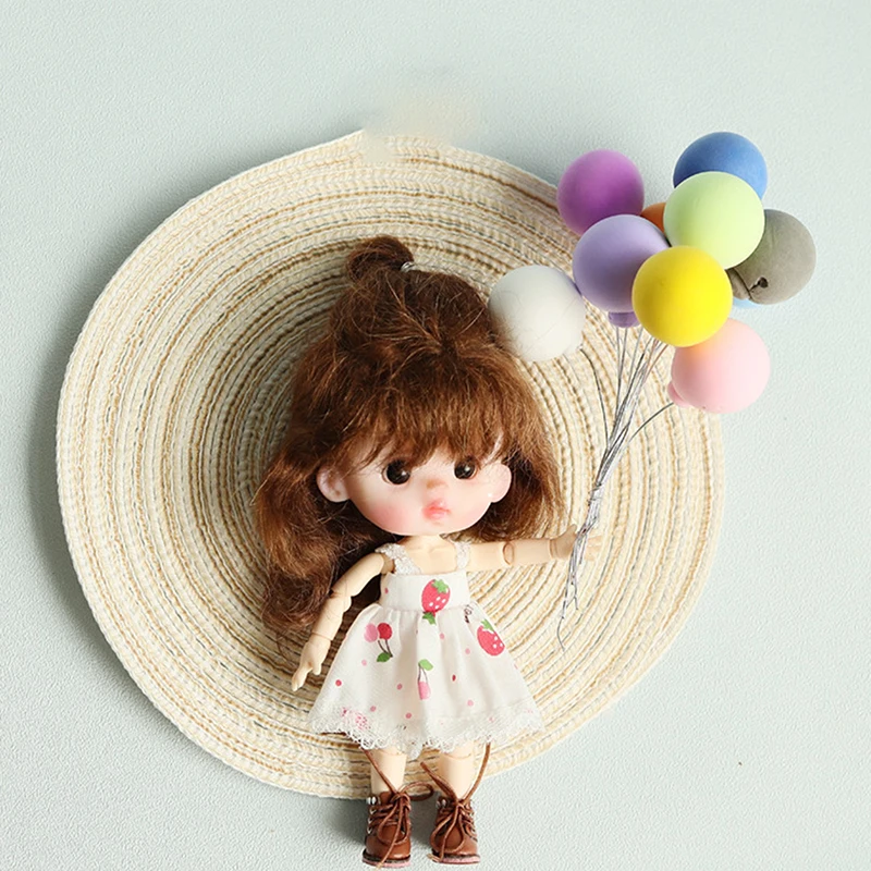 10 pièces/ensemble maison de poupée Miniature ballons colorés modèle maison de poupée Mini jeu de nourriture jouet accessoires (mélange de couleurs)-jouet