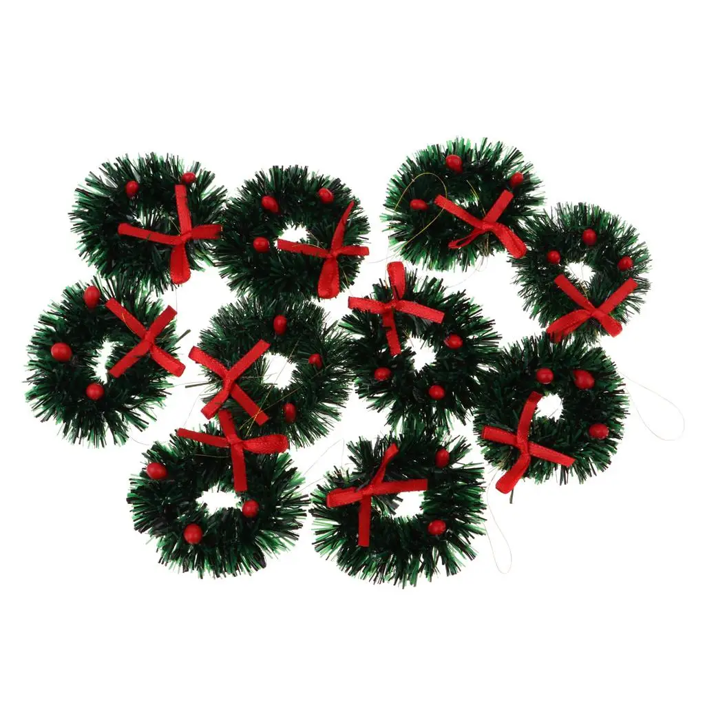 1/12 Dolls House Hanging Xmas Wreath Decoration Garland Toy