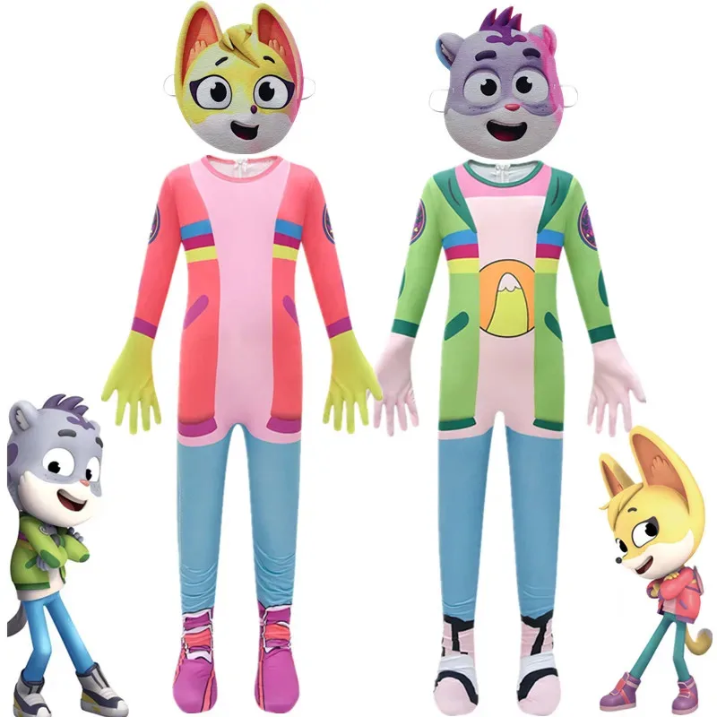 

l2025l New Cosplay Boys Girls Funny Animethe Creature Cases Anime Costume with Mask Cosplay Clothes Suit Child Halloween Birthda