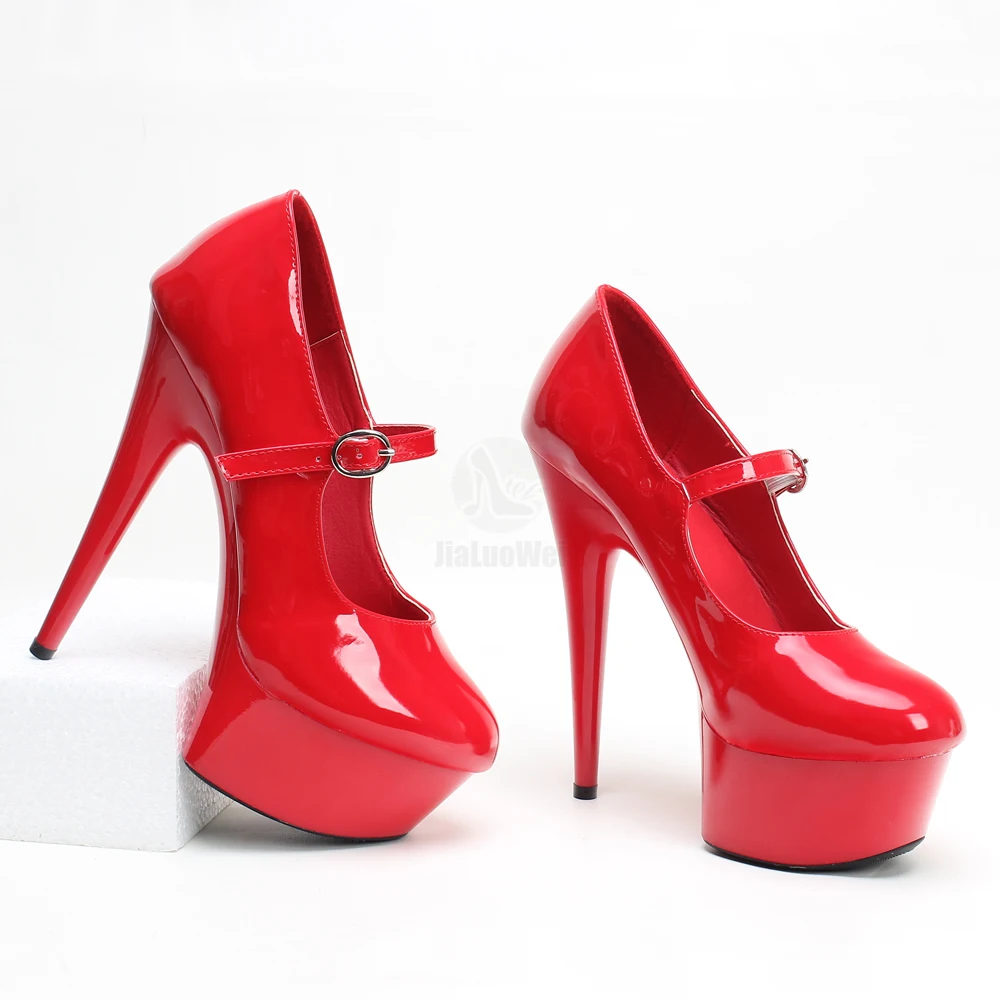 Picture 5: 6 Inch High Heel  Stiletto Platform Mary Jane Strap Shoes Unisex Size 36-43