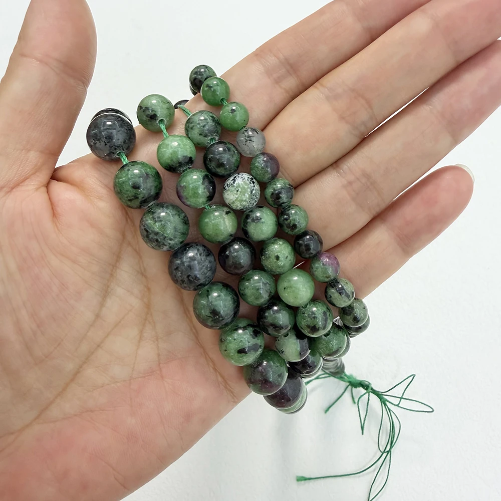 Natural Stone Top Quality Red Green Zoisite Beads In Loose 15