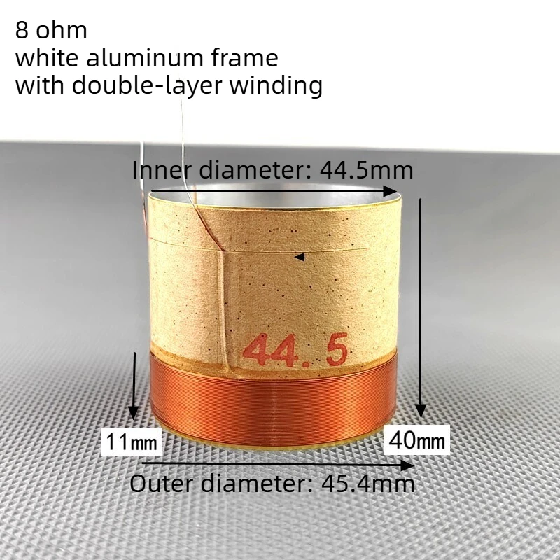 2Pcs Bass Speaker Voice Coil 44.5mm Pure Copper Wire Replacement for Woofer Repair High Purity Conductivity Speaker