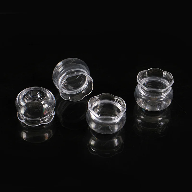 Mini jarrón de encaje transparente de plástico simulado, modelo de casa de juguete, mini muebles, accesorios decorativos