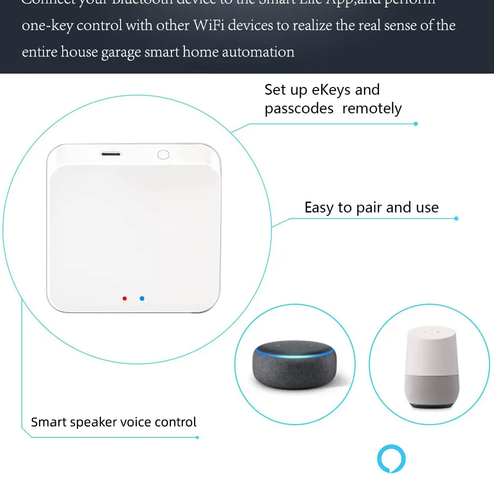Tuya Smart Wireless Gateway Smart Home bluetooth a wifi Gateway funciona con Alexa Google Home Control remoto a través de la aplicación Smart Life