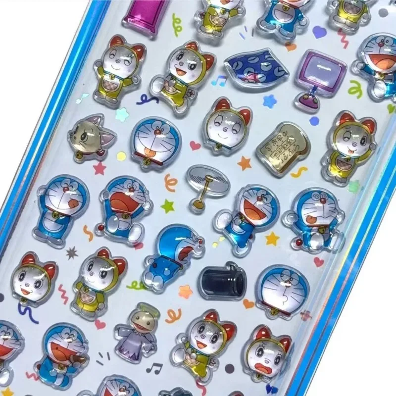 Doraemon Crystal Sticker Anime Peripheral Cute Cartoon Modeling Diy Phone Case Sticker Fashion Exquisite Child Reward Sticker view 4