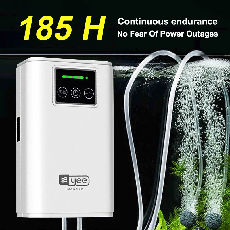 

Aquarium Fish Tank Oxygen Pump Charging Dual-Purpose Air Pump Usb Lithium Battery Household Portable Fishing Mute 6000mA Outdoor