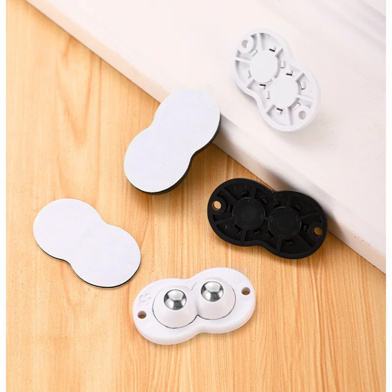 4Pcs Mini Self Adhesive Caster 360 Degree Swivel Wheels Stainless Steel Nylon Universal Pulley for Furniture Storage Box