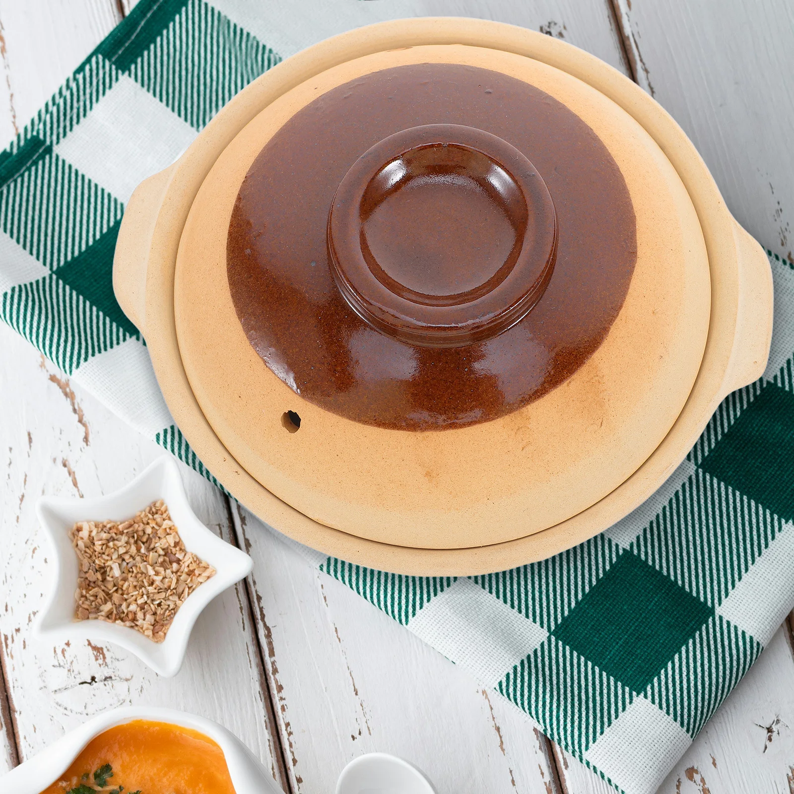 

1 шт. глиняная кастрюля с ручкой и крышкой для риса, каши, супа, рагу, микроволновой печи, безопасный на вынос, керамический набор посуды для дома, отеля