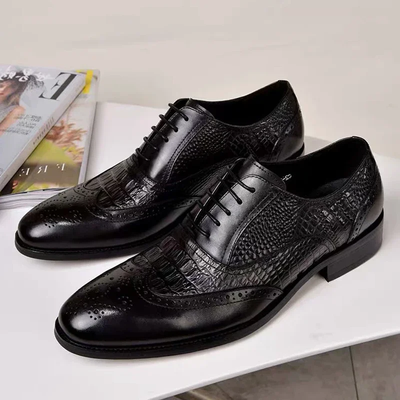 Calzado Oxford de calidad para Hombre, Zapatos formales, Retro, informales, de cuero, para banquete, fiesta, vestido