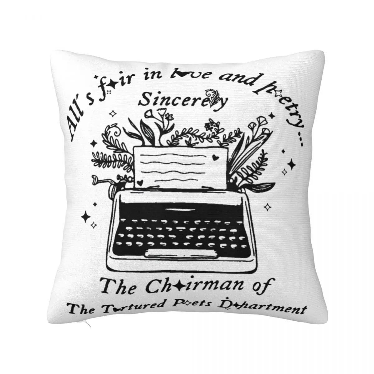 All's Fair In Love & Poetry Funny Valentines Day Ootd Swifts Pillowcases Product Cushion Cover Throw Pillow Cover Multiple Sizes