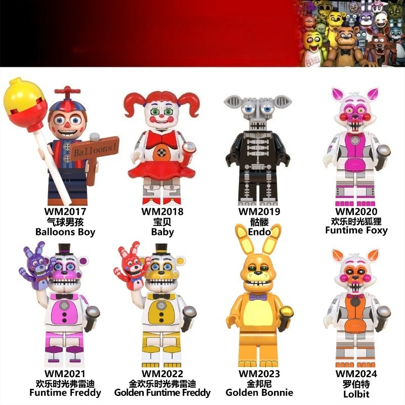 FNAF Five Nights At Freddy's Action Figure Figure Giocattoli assemblati Gioco Periferia Action Figure Modello fai da te Cartoon Regali di compleanno