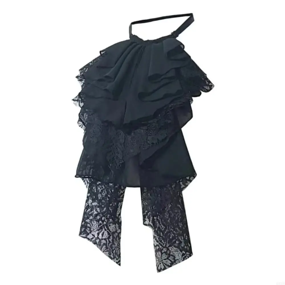 Detachable Layered Lace False Collar Adjustable Retro Ruffled Design Collar Elegant Comfortable Fake Lace Collar Women