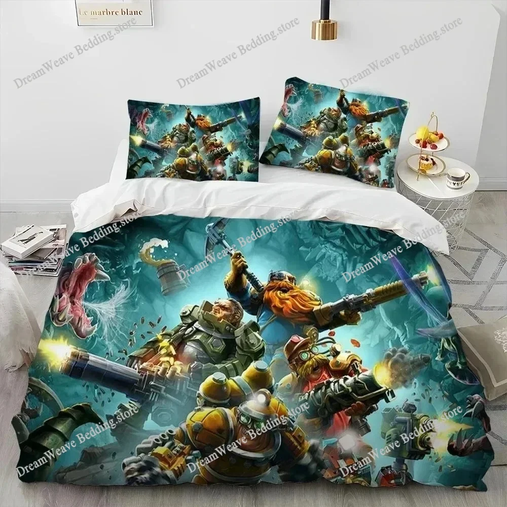 

3D Print Deep Rock Galactic Game DRG Bedding Set Duvet Cover Pillowcase Comforter King Queen Size Boys Adult Quilt Cover